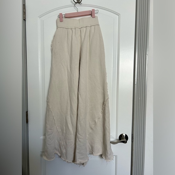 FP Movement by Free People Pants - Free People Movement Cream Wide-Leg Pants Fringe Distressed Size Extra Small